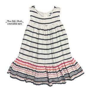 Old Navy 4T Navy, Pink & Coral Striped Dress
